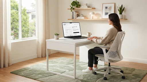 Rug in a home office setting